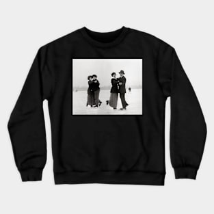 Ice Skating Couples, 1915. Vintage Photo Crewneck Sweatshirt